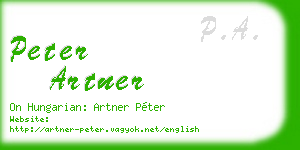 peter artner business card